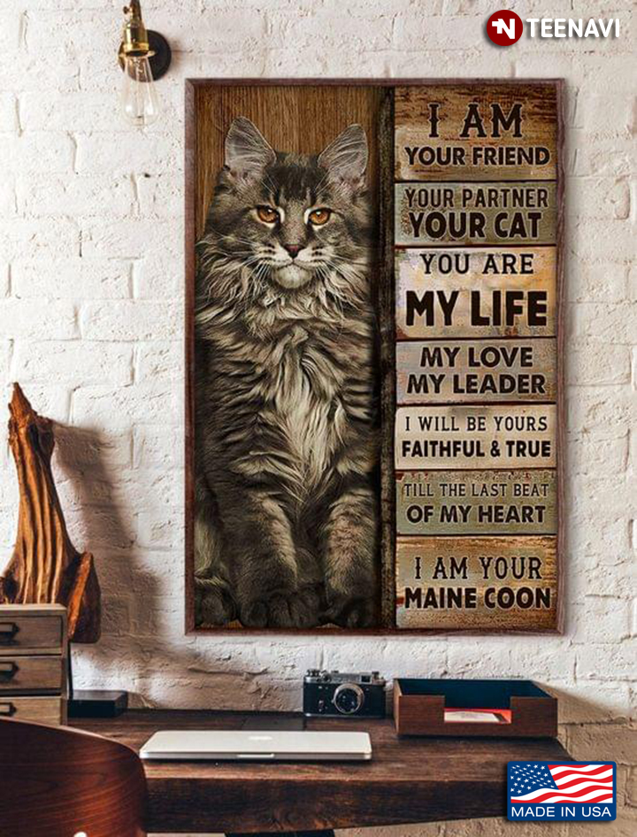 Maine Coon Cat I Am Your Friend Your Partner Your Cat You Are My Life My Love My Leader