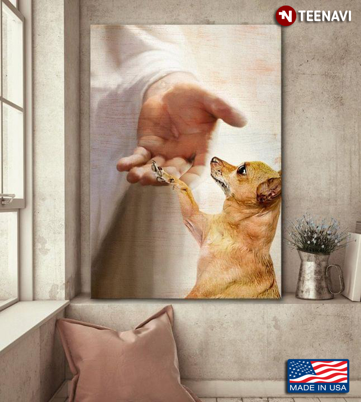 Jesus Christ And Chihuahua Dog Take My Hand