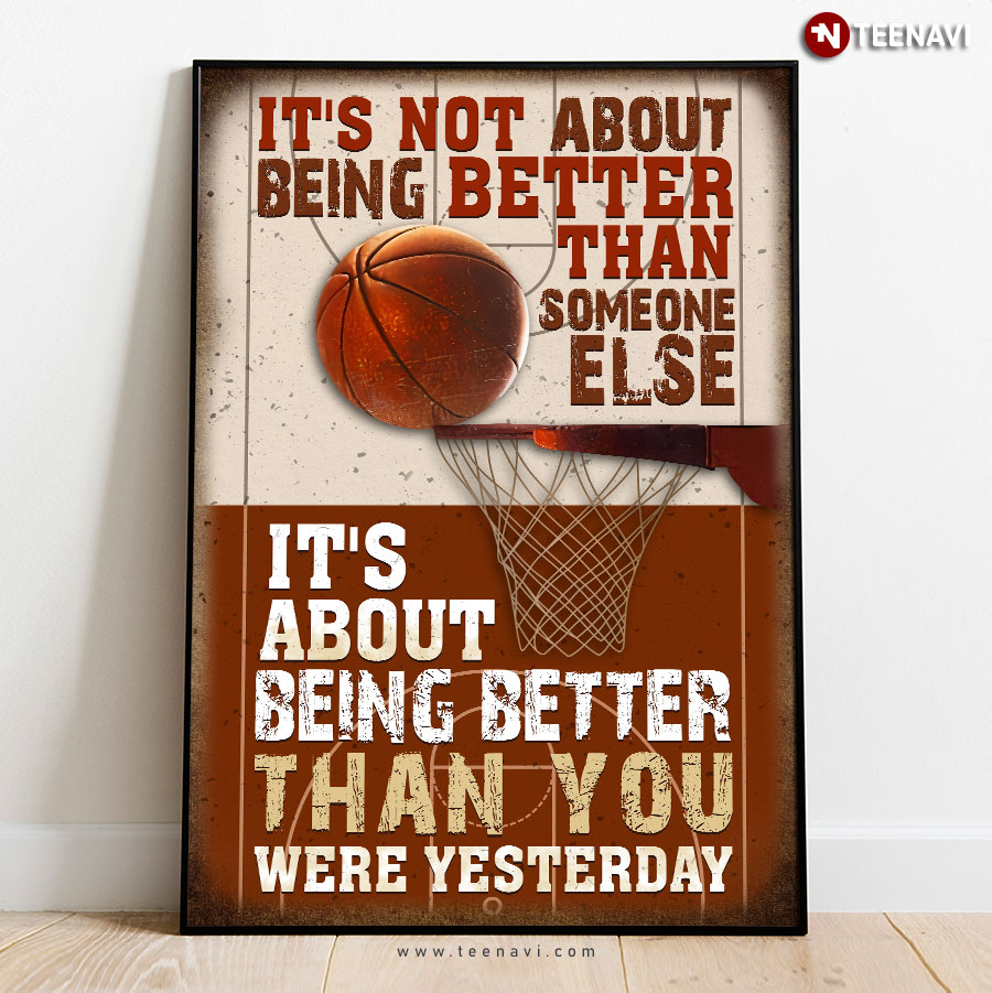 Basketball It’s Not About Being Better Than Someone Else It’s About Being Better Than You Were Yesterday Poster