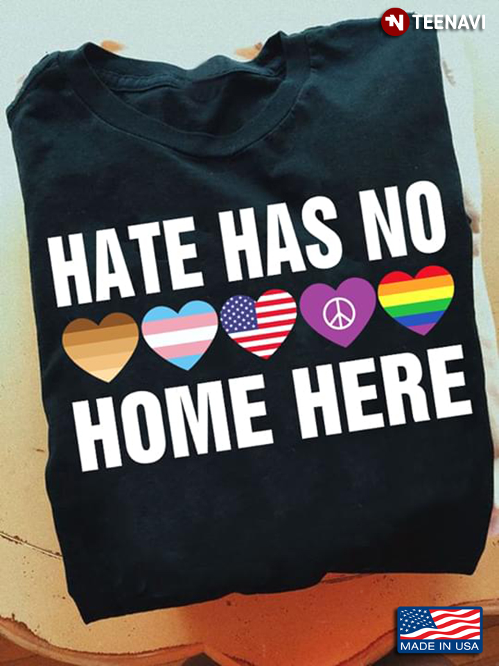 Heart Hate Has No Home Here LGBT Hippie American Flag