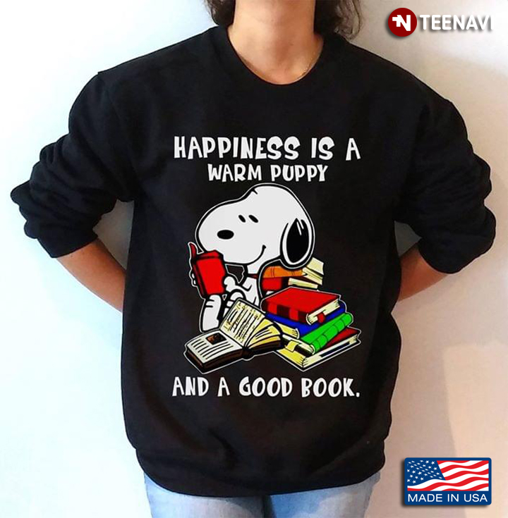 Snoopy Happiness Is A Warm Puppy And A Good Book