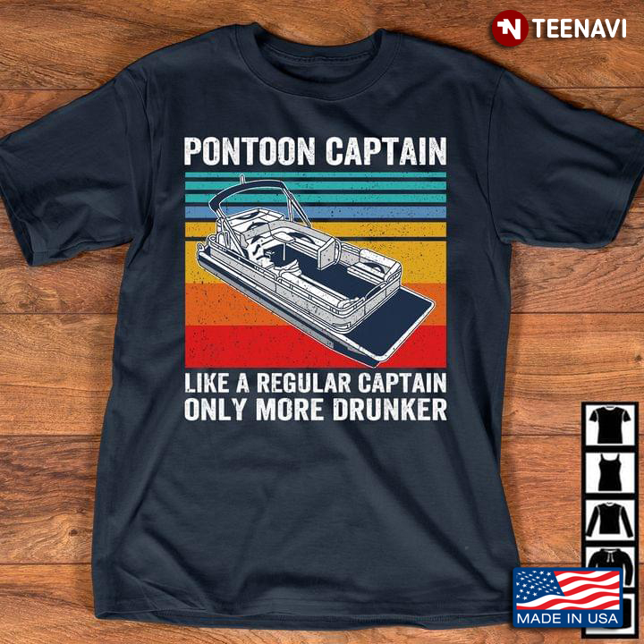 Pontoon Captain Like A Regular Captain Only More Drunker Black Version