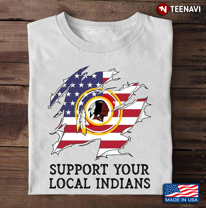 Support Your Local Indians American Flag