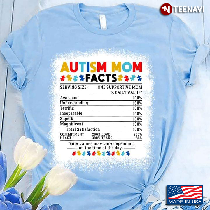 Autism Mom Facts Serving Size One Supportive Mom Daily Value