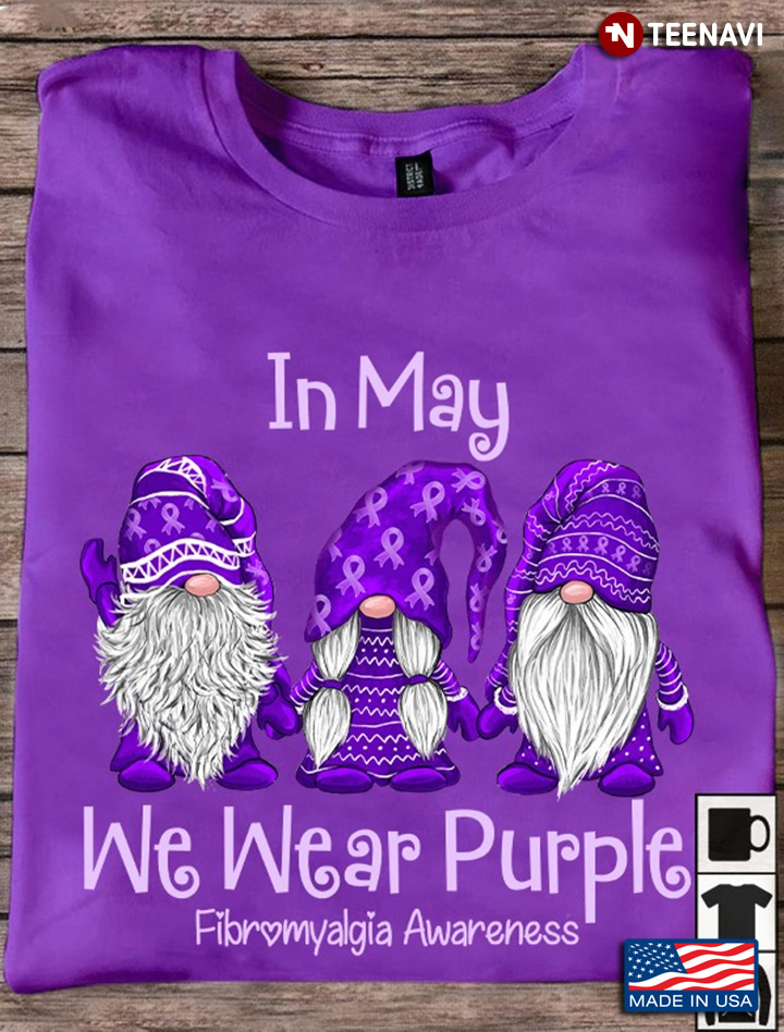 Gnomes In May We Wear Purple Fibromyalgia Awareness