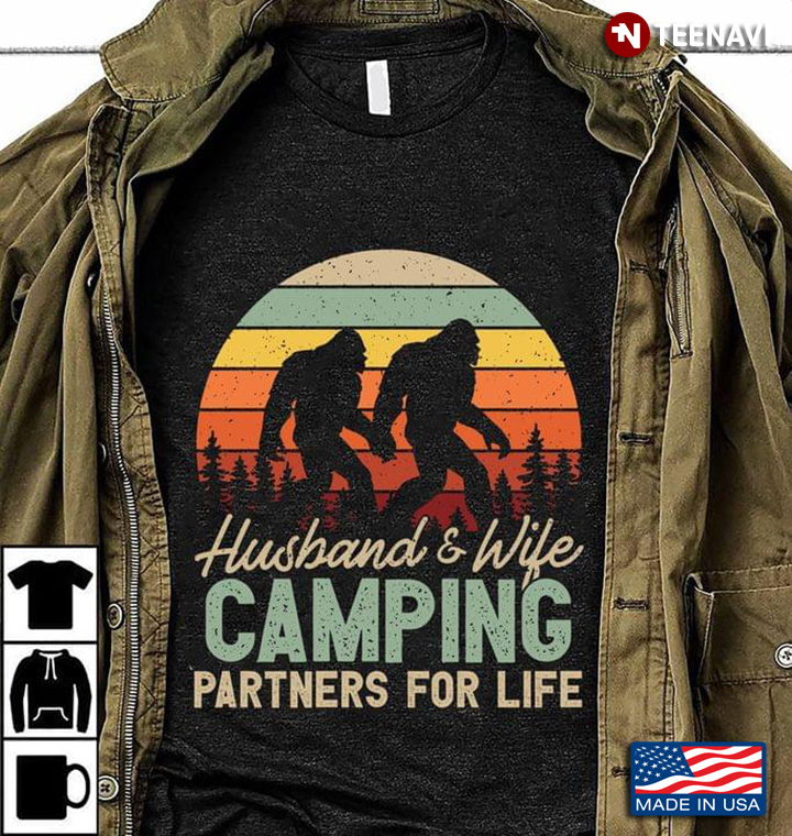 Husband Wife Camping Partners For Life Bigfoot Vintage