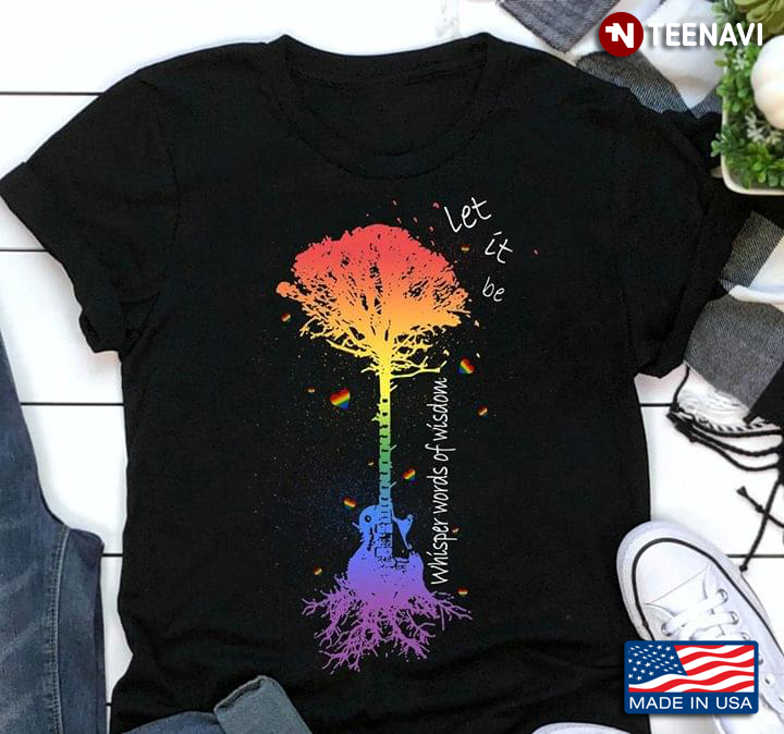 LGBT Guitar And Tree Whisper Words Of Wisdom Let It Be