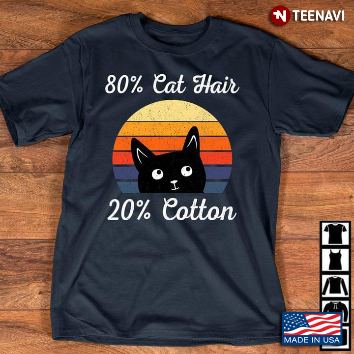 80% Cat Hair 20% Cotton Black Cat Vintage