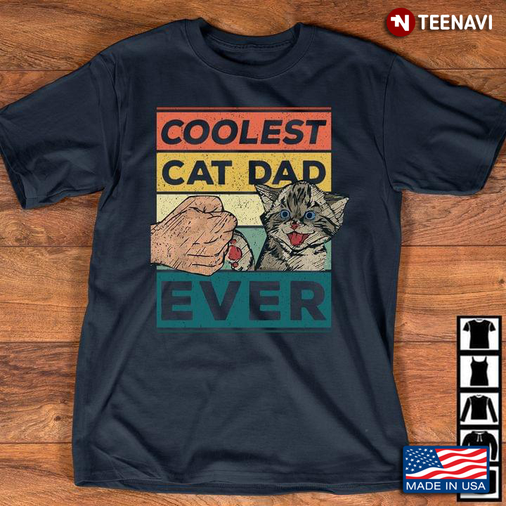 Coolest Cat Dad Ever Cat Lovers Vintage