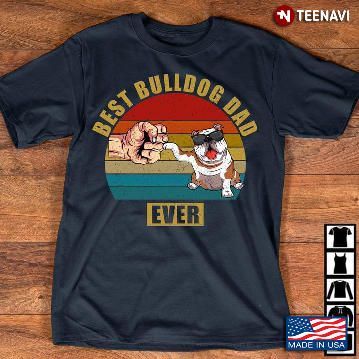 Best Bulldog Dad Ever Bulldong With Glasses Vintage