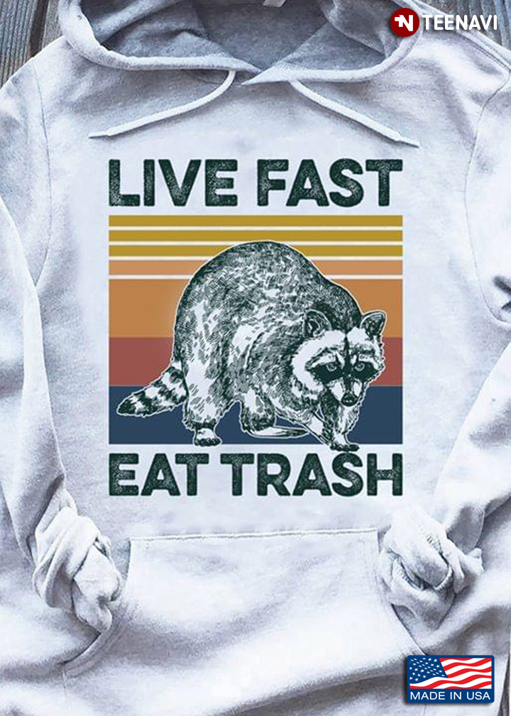 Live Fast Eat Trash Raccoon Vintage