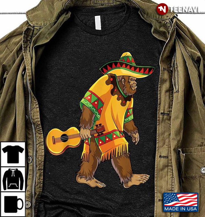 Bigfoot Holds A Guitar
