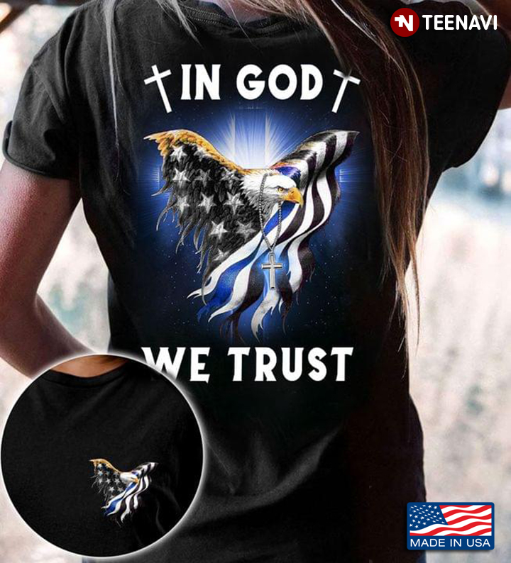 In God We Trust Eagle With American Flag
