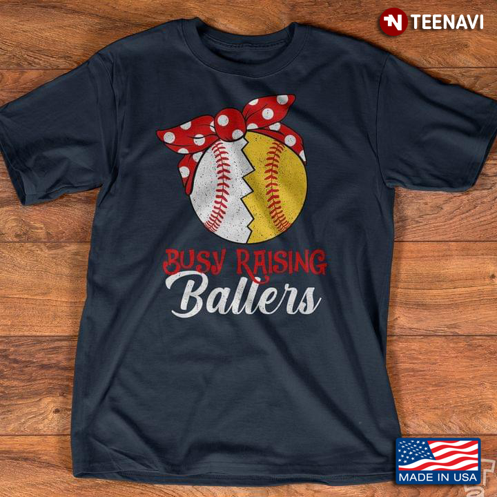Busy Raising Ballers Softball With Red Bandana
