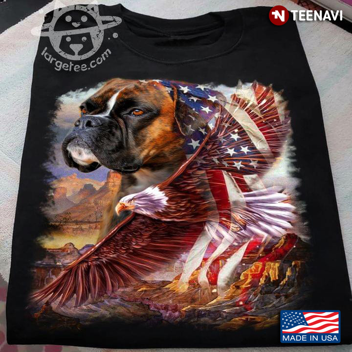 Boxer Eagle And American Flag