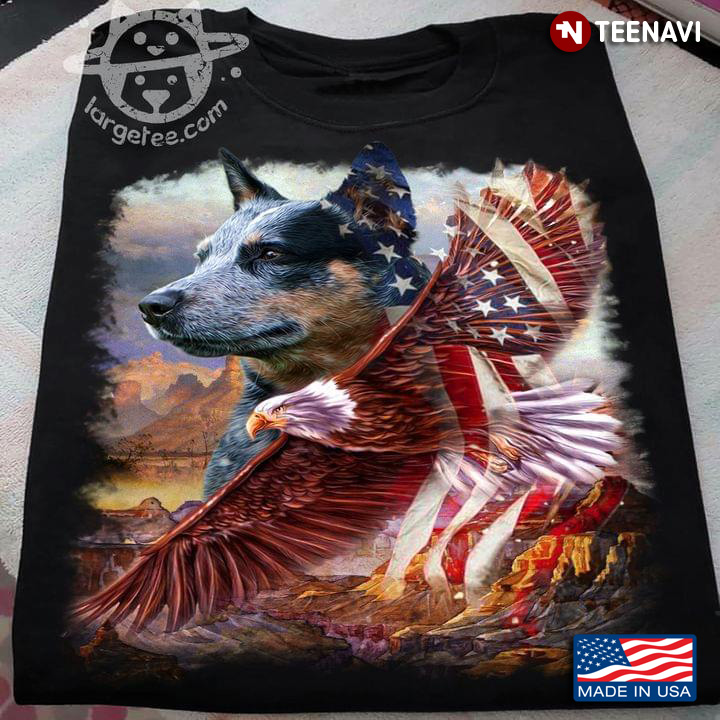 Dog Eagle And American Flag