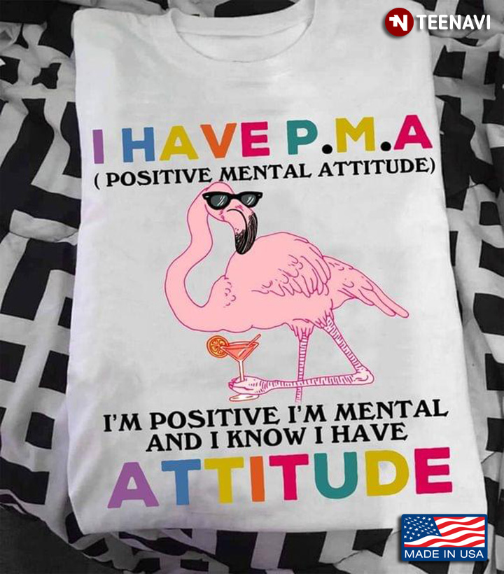 I Have PMA Positive Mental Attitude I'm Positive I'm Mental And I Know I Have Attitude Flamingo