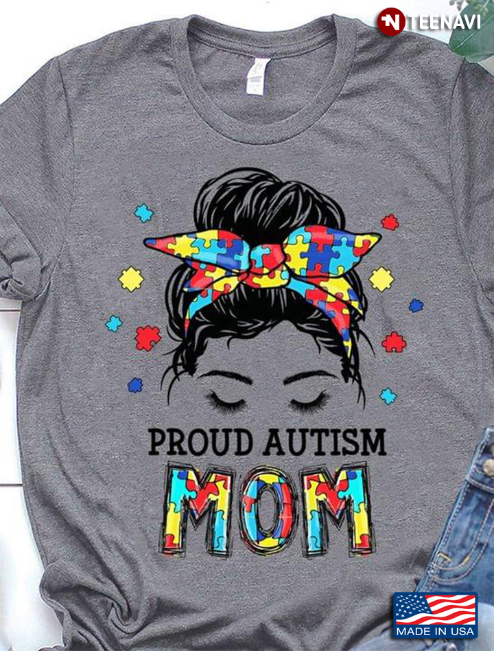 Autism Awareness Proud Mom Woman With Headband