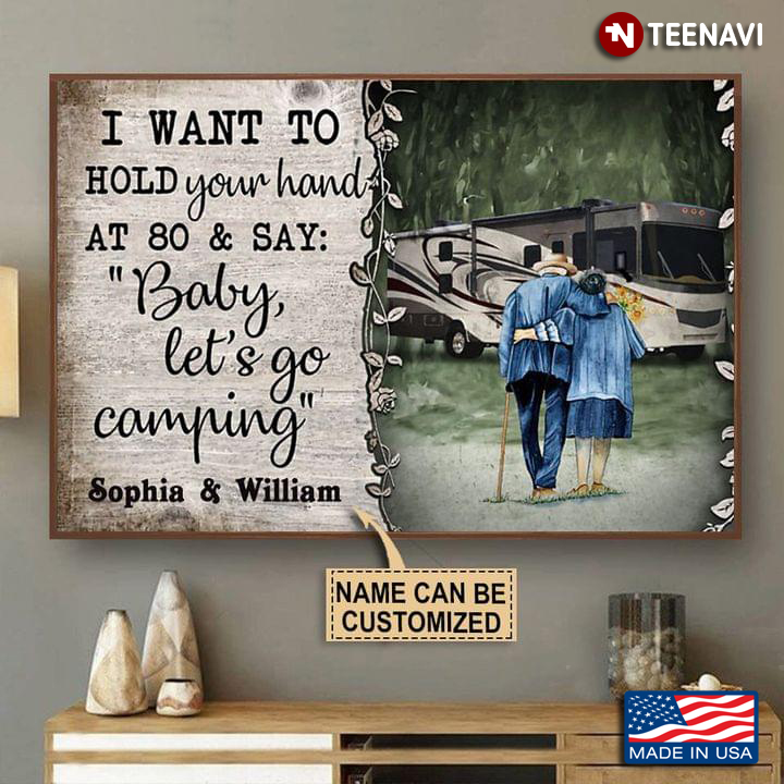 Vintage Customized Name Old Campervan Couple I Want To Hold Your Hands At 80