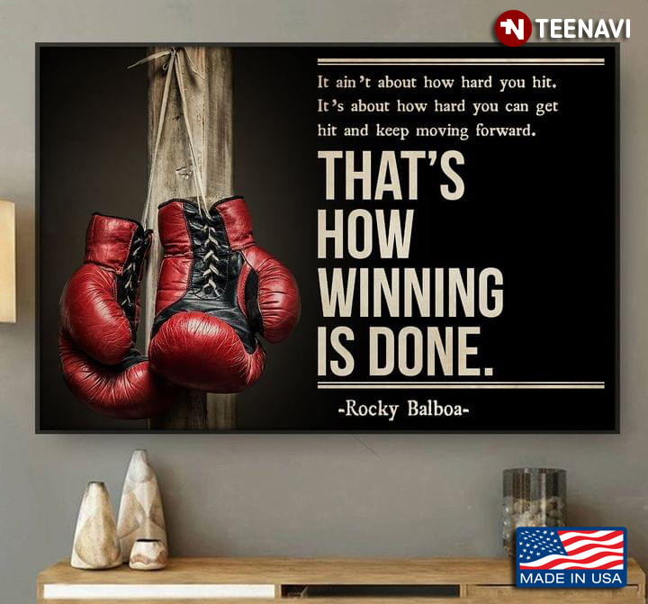 Rocky Balboa Quote Red Boxing Gloves That's How Winning Is Done