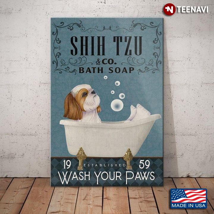 Vintage Shih Tzu & Co. Bath Soap Established 1959 Wash Your Paws