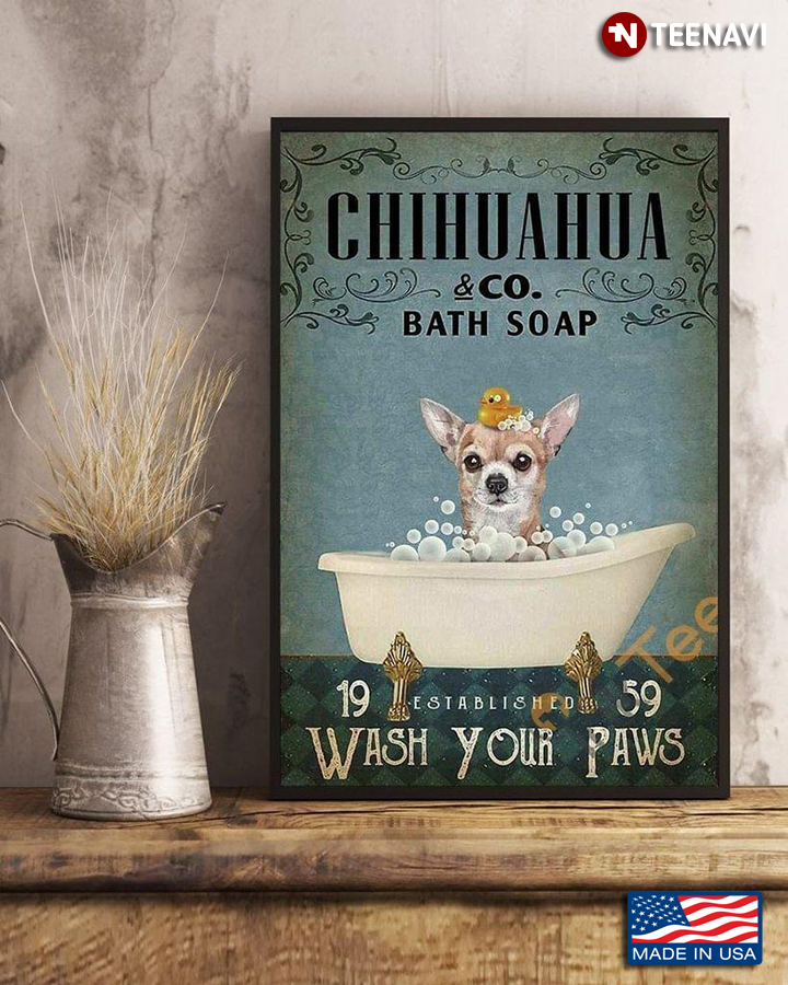 Vintage Chihuahua Puppy And Little Duck & Co. Bath Soap Established 1959 Wash Your Paws