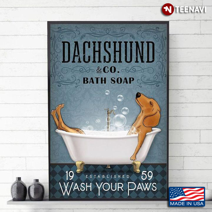 Vintage Brown Dachshund & Co. Bath Soap Established 1959 Wash Your Paws