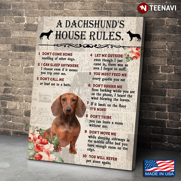 Vintage Floral Book Page Theme A Dachshund’s House Rules