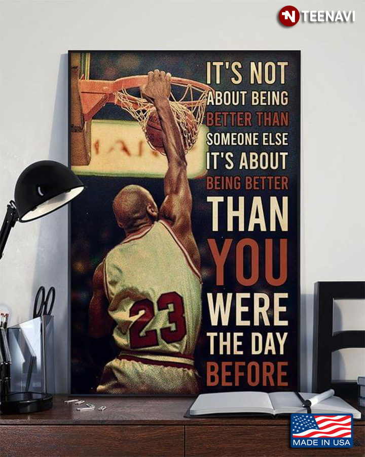 Vintage Black Basketball Player It’s Not About Being Better Than Someone Else