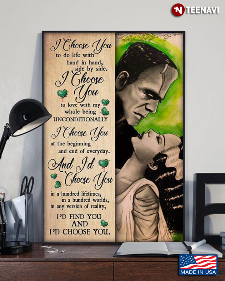 Vintage Bride Of Frankenstein I Choose You To Do Life With Hand In Hand, Side By Side