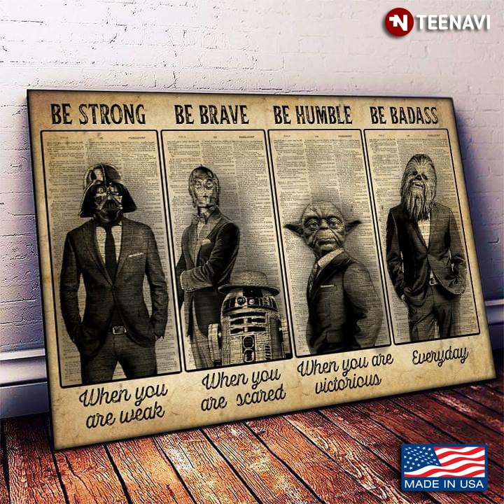 Vintage Dictionary Theme Star Wars Characters Be Strong When You Are Weak Be Brave When You Are Scared