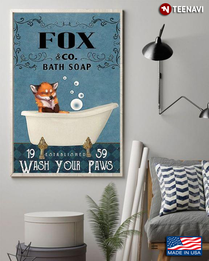 Vintage Fox & Co. Bath Soap Established 1959 Wash Your Paws