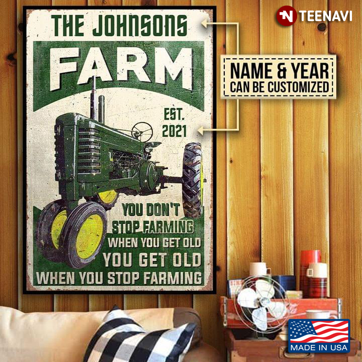 Customized Name & Year Farm You Don’t Stop Farming When You Get Old You Get Old When You Stop Farming