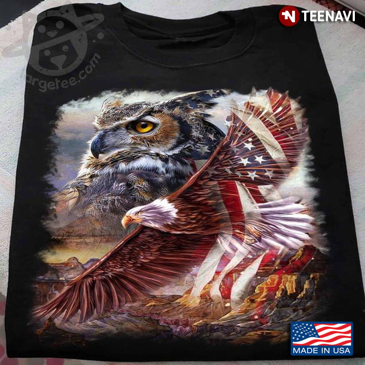 Owl American Flag Eagle