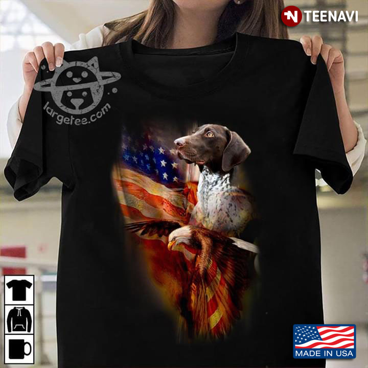 German Shorthaired Pointer American Flag Eagle
