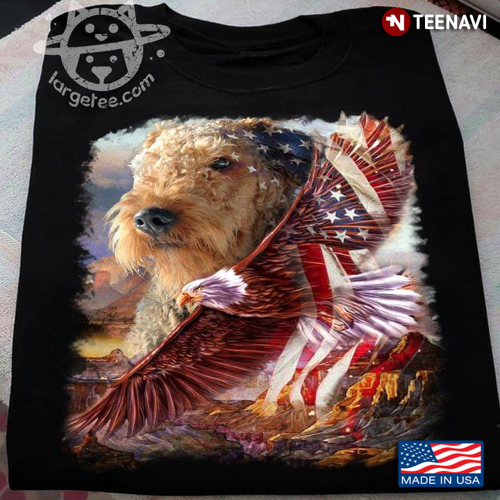Poodle Eagle And American Flag