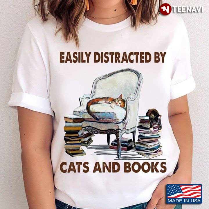 Easily Distracted By Cats And Books New Version