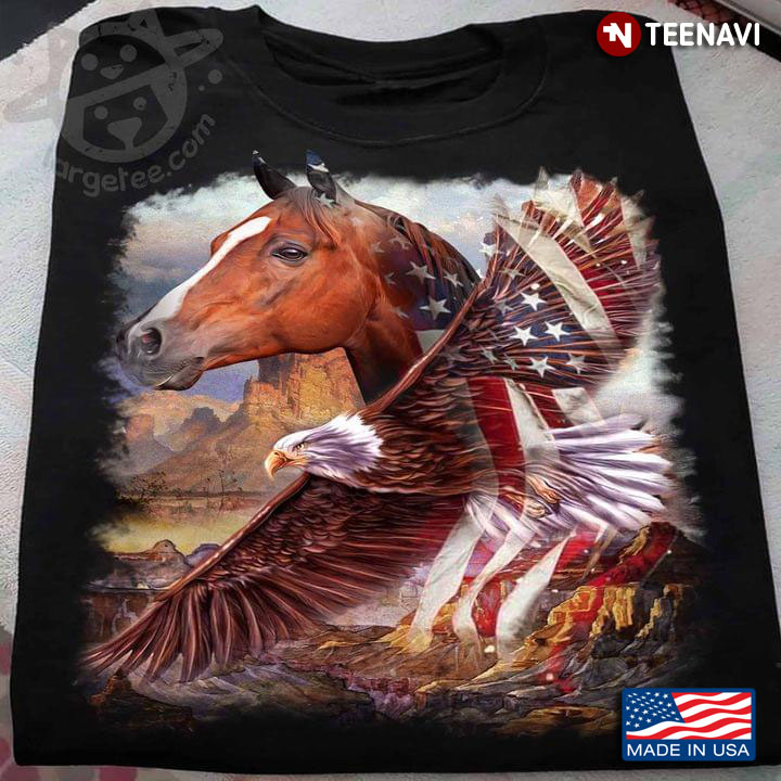 Patriotic Horse Eagle Flag Shirt