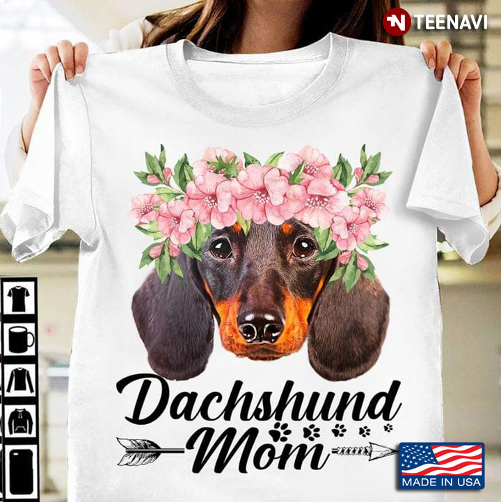 Dachshund Mom With Flower Bandana