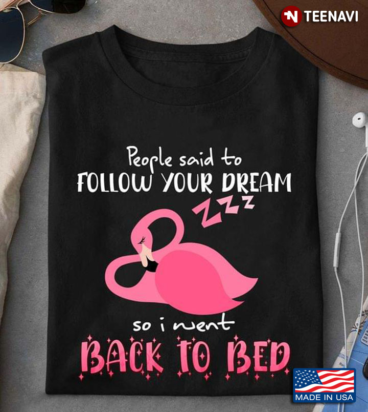 People Said To Follow Your Dream So I Went Back To Bed Flamingo Is Sleeping