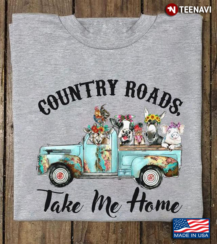 Country Roads Take Me Home Animals Driving Car