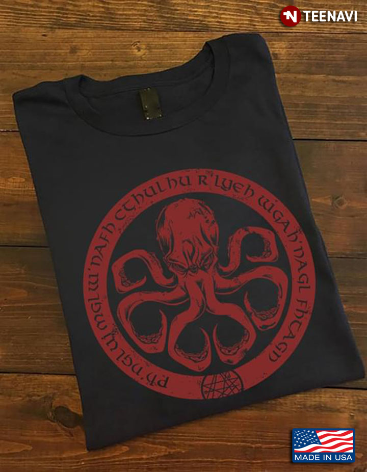 Ph'nglui Mglw'nafh Cthulhu R'lyeh Wgah'nagl Fhtagn Octopus