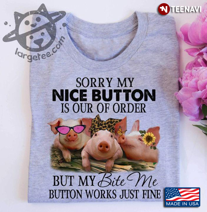 Sorry My Nice Button Is Our Of Order But My Bite Me Button Works Just Fine Three Pigs