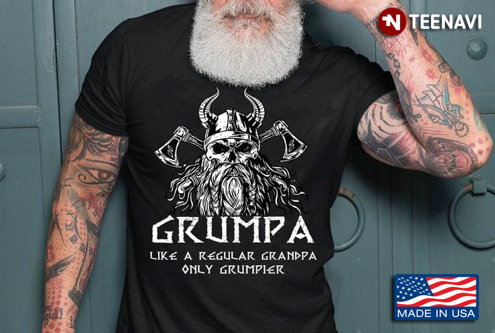 Grumpa Like A Regular Grandpa Only Grumpier Viking Skull