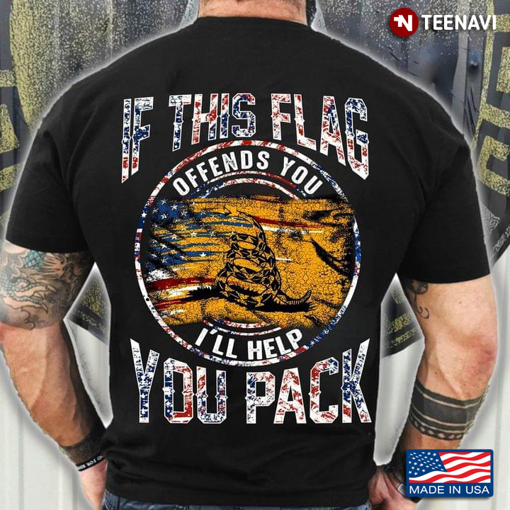 If This Flag Offends You I'll Help You Pack Snake American Flag