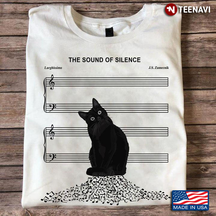 The Sound Of Silence Music Bar Line Without Music Notes Black Cat