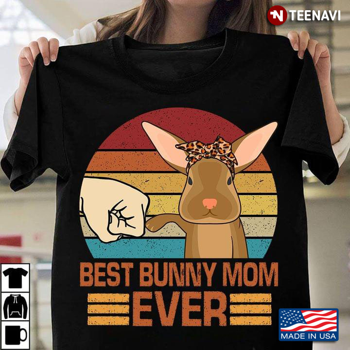 Best Bunny Mom Ever Rabbit With Headband Vintage