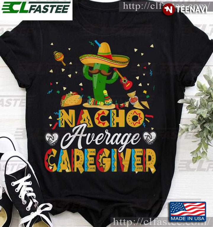 Nacho Average Caregiver Cactus With Hat And Guitar