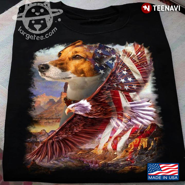 Hound Eagle And American Flag