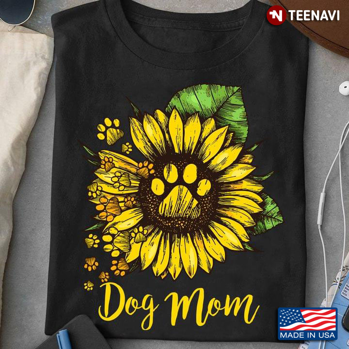 Dog Mom Sunflower And Dog Paws